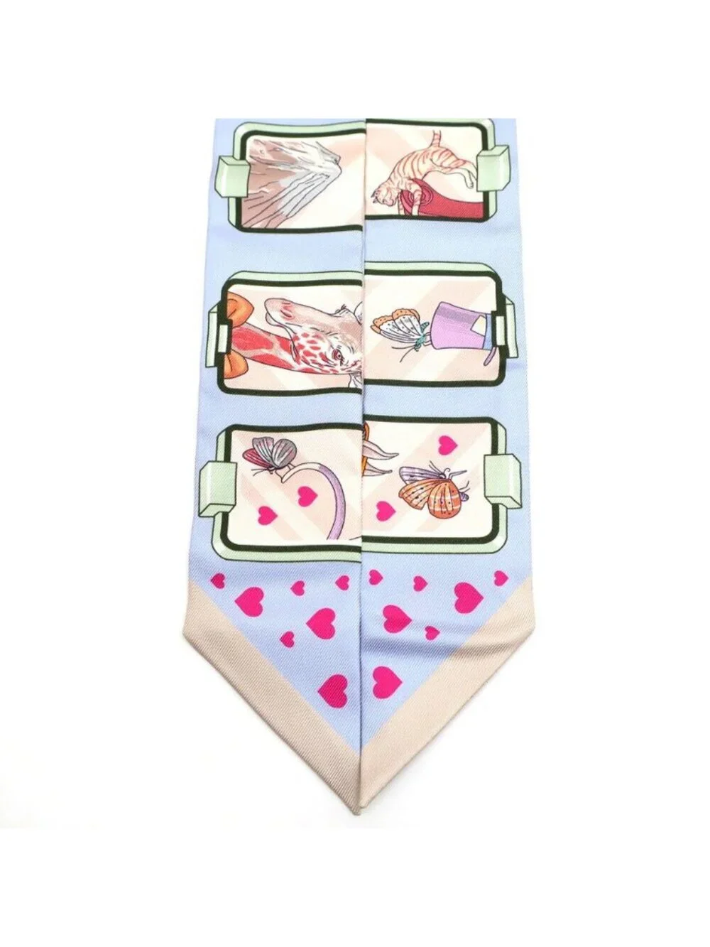 Hermes Heaven Tsuiri Scarf Story Blue Pale Rose